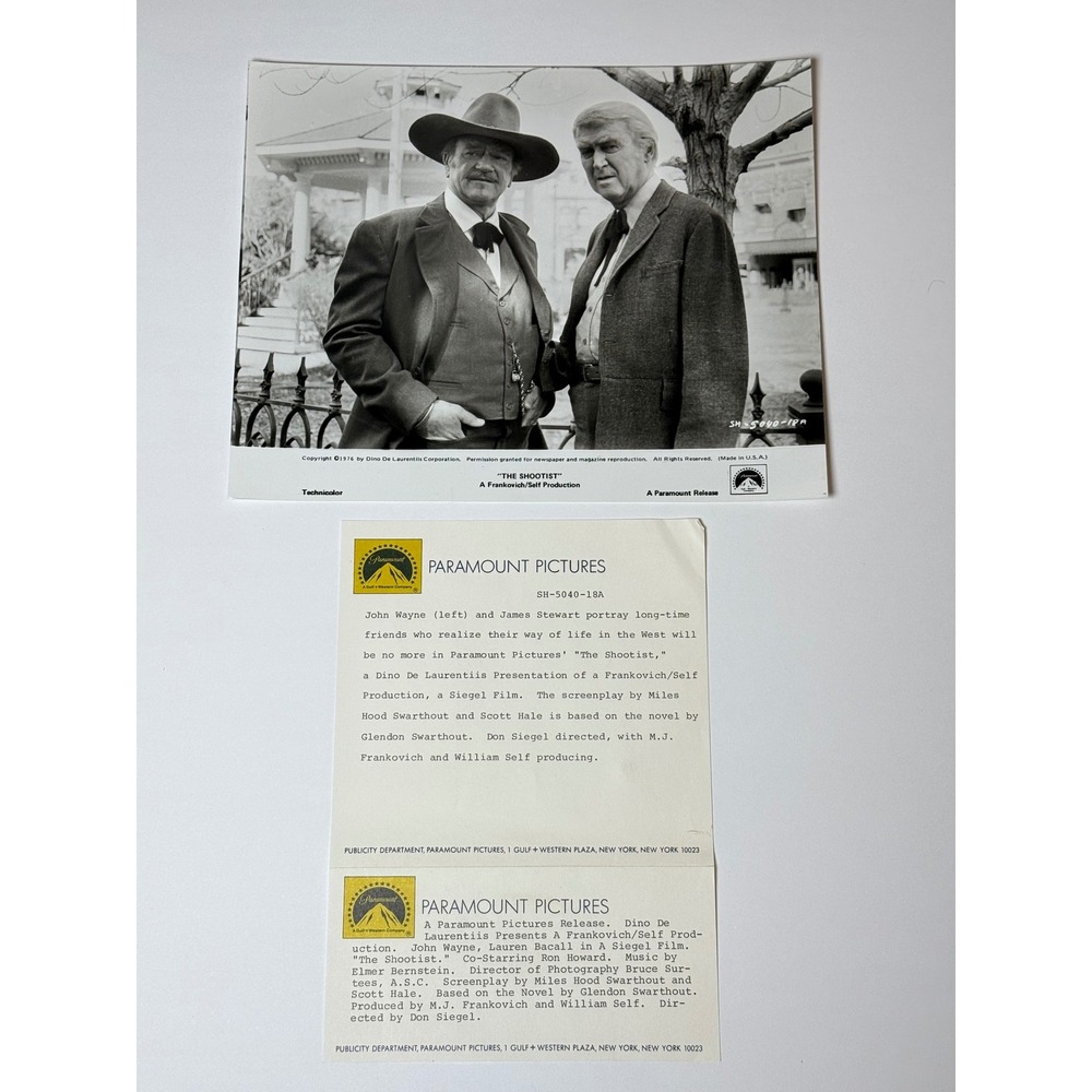 Paramount Pictures‎ The Shootist John Wayne James Stewart Movie Still 1976